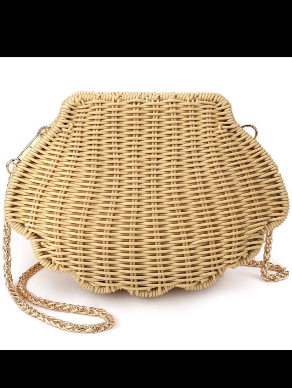 Woven Shell Crossbody Bag in Shell Beige